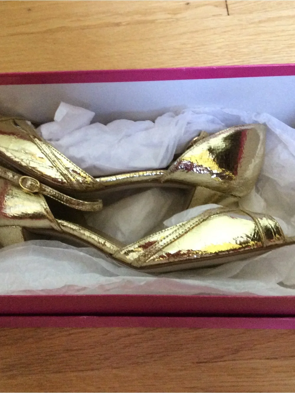 J. Crew Nicolette Gold Open-Toe Heels with Ankle Strap - NEW IN BOX - SIZE 6.5